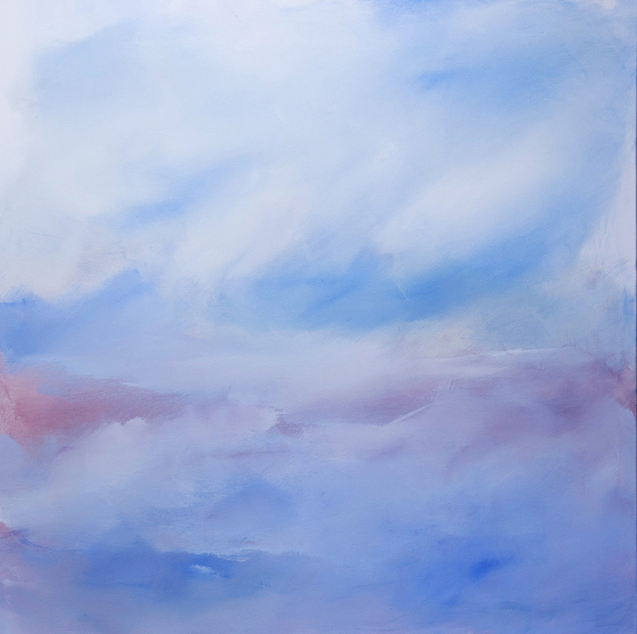 „Über den Wolken“, 2024, Acryl Leinwand, 100 x 100 x 4 cm